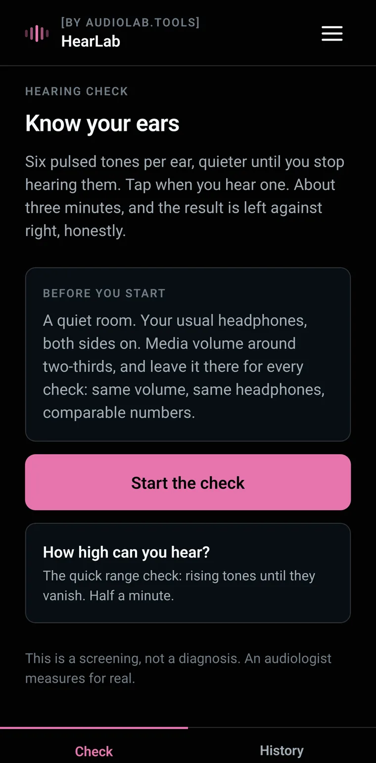 HearLab on a phone