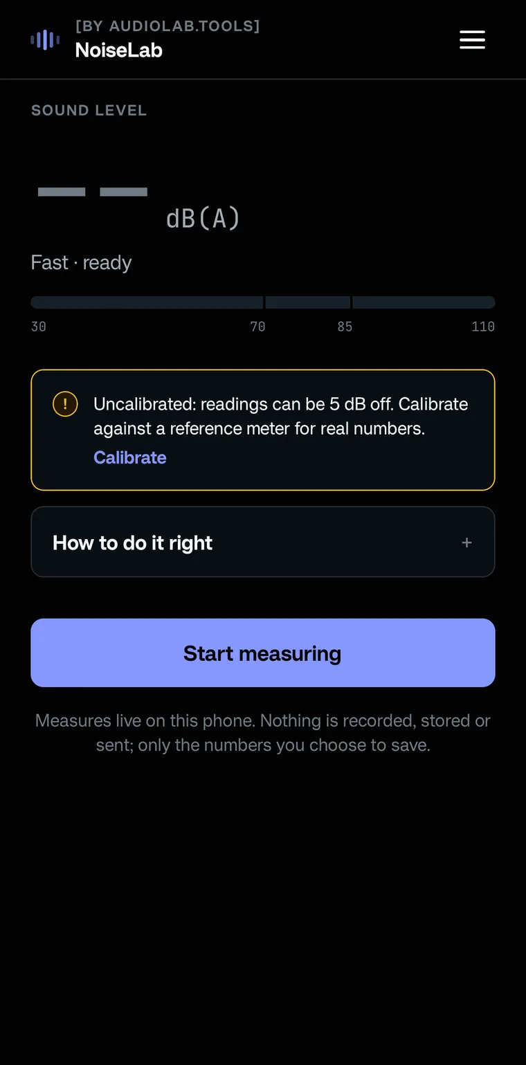 NoiseLab on a phone