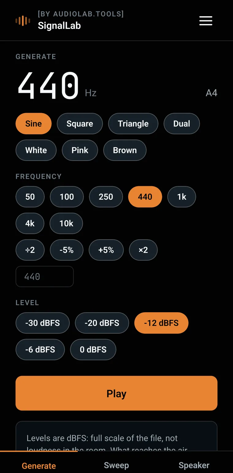 SignalLab on a phone